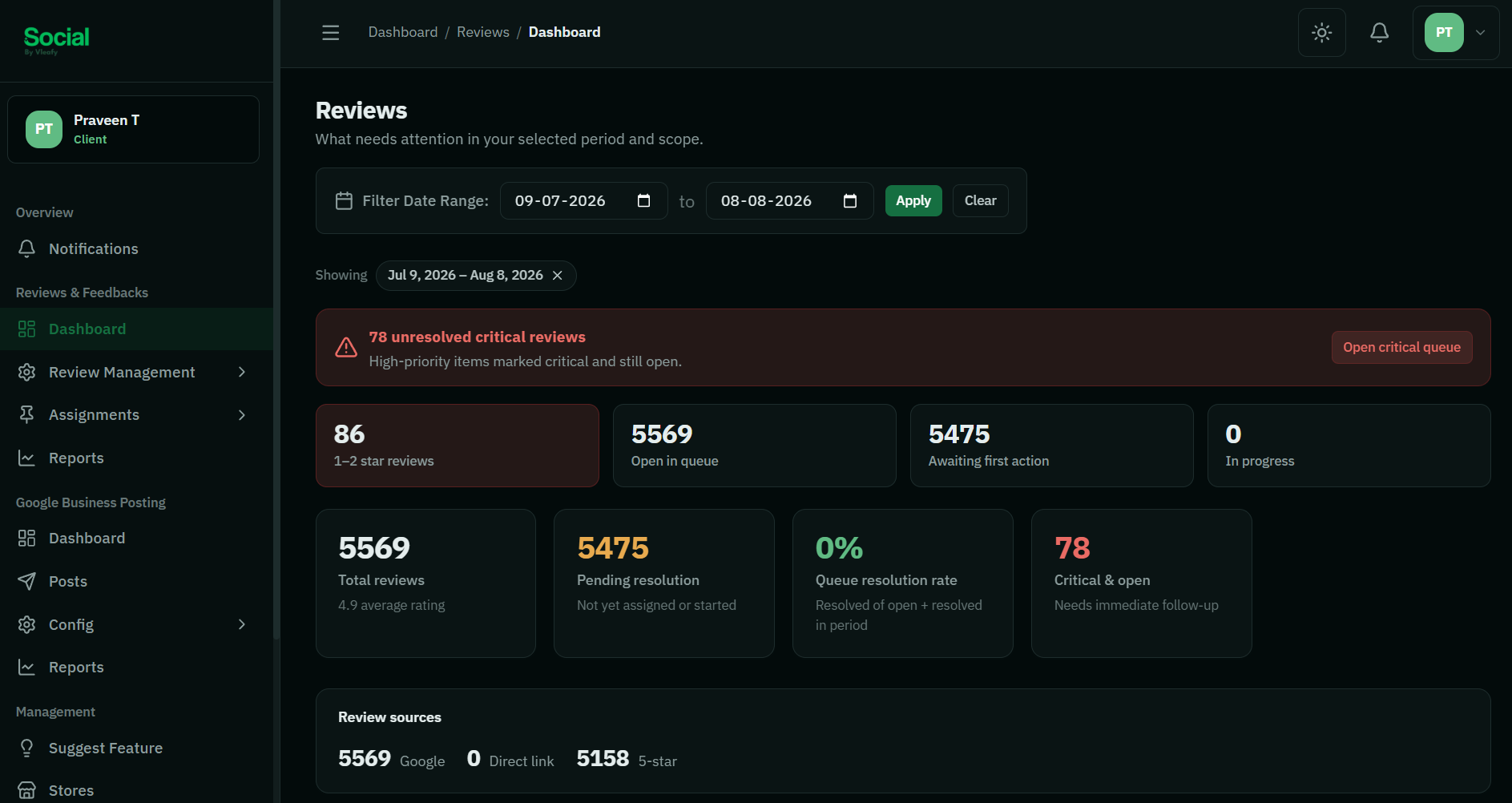 Unified Inbox Dashboard
